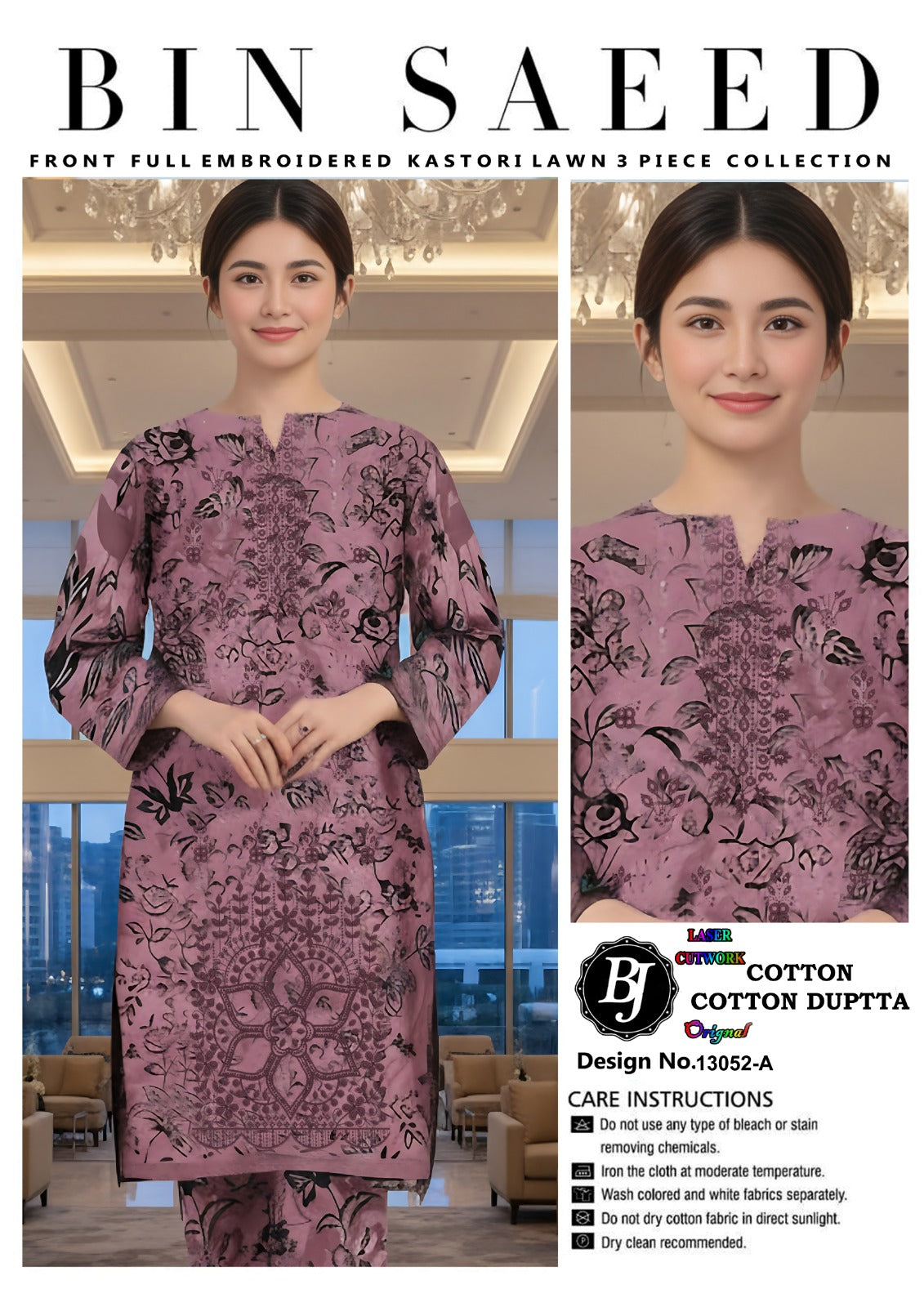 Bin Saeed Lawn Embroidered Collection BJ