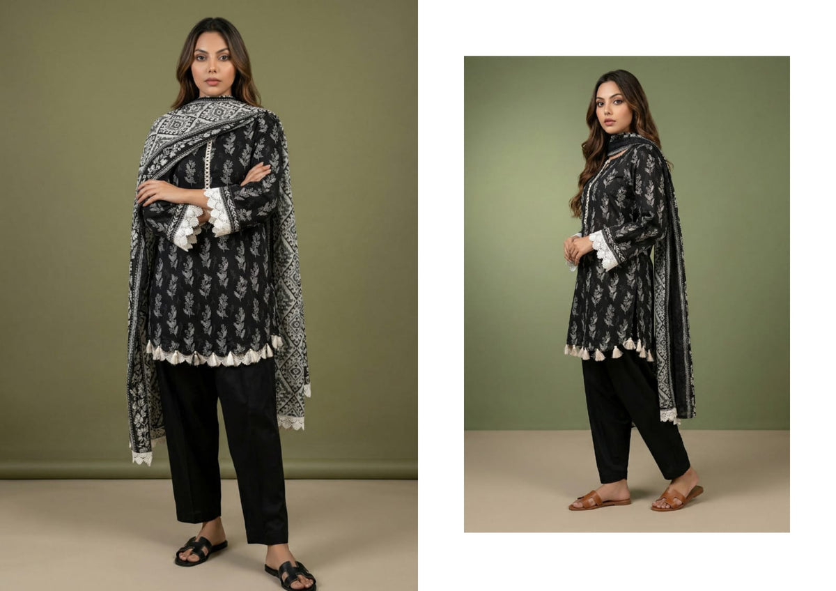 BLACK & WHITE DIGITAL PRINED LAWN COLLECTION 2026