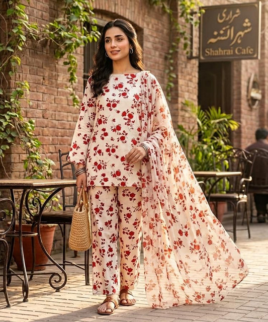 Printed Lawn With Chiffon Dupatta Collection