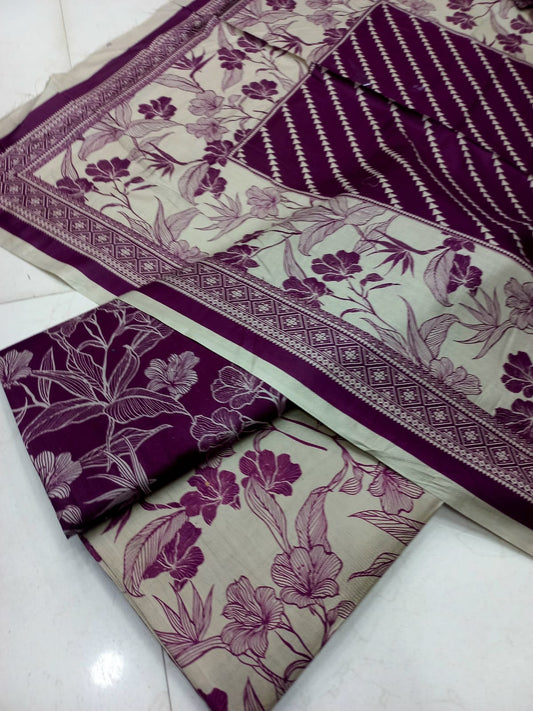 Mix Brand 3 Pcs Printed Cotton