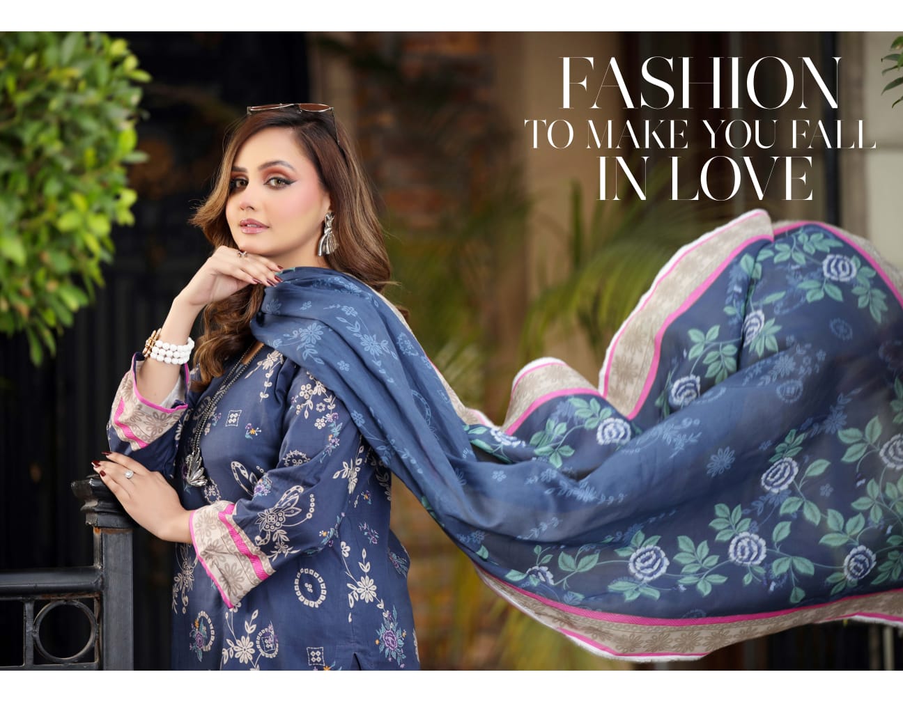 Bin Naeem DIGITAL PRINTED LAWN platinum