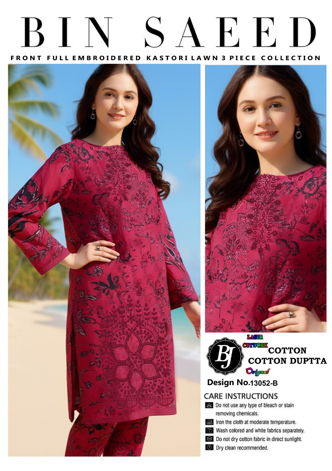 Bin Saeed Lawn Embroidered Collection BJ