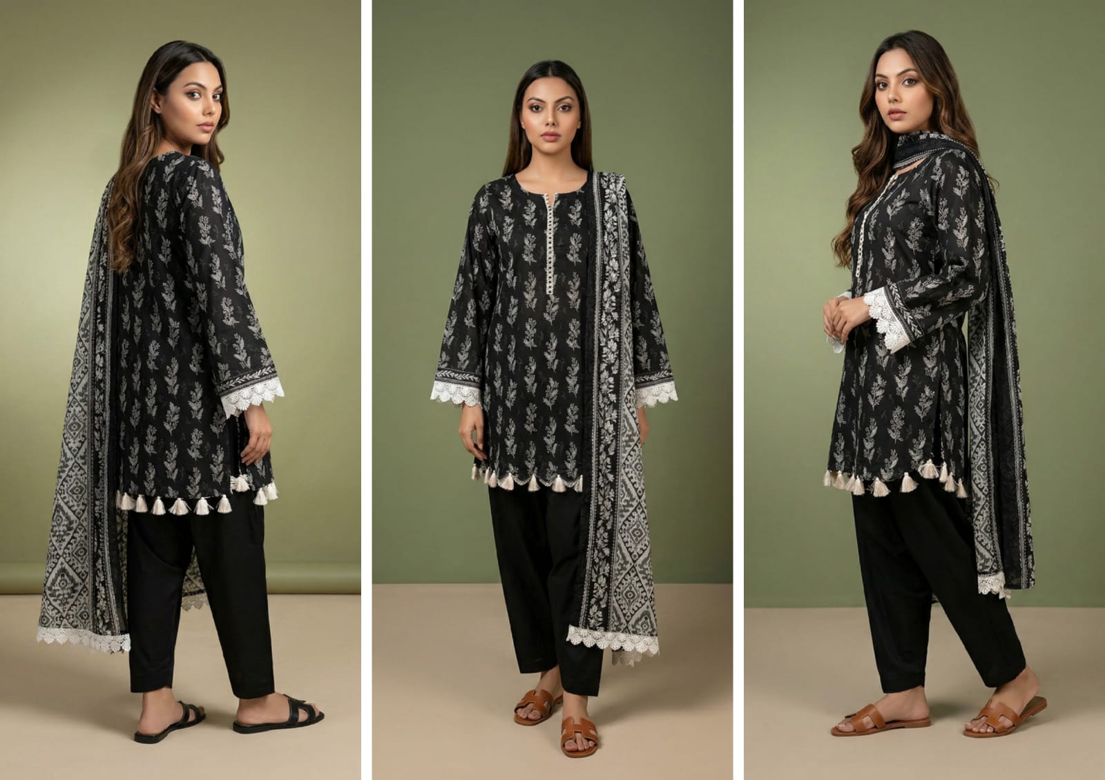 BLACK & WHITE DIGITAL PRINED LAWN COLLECTION 2026