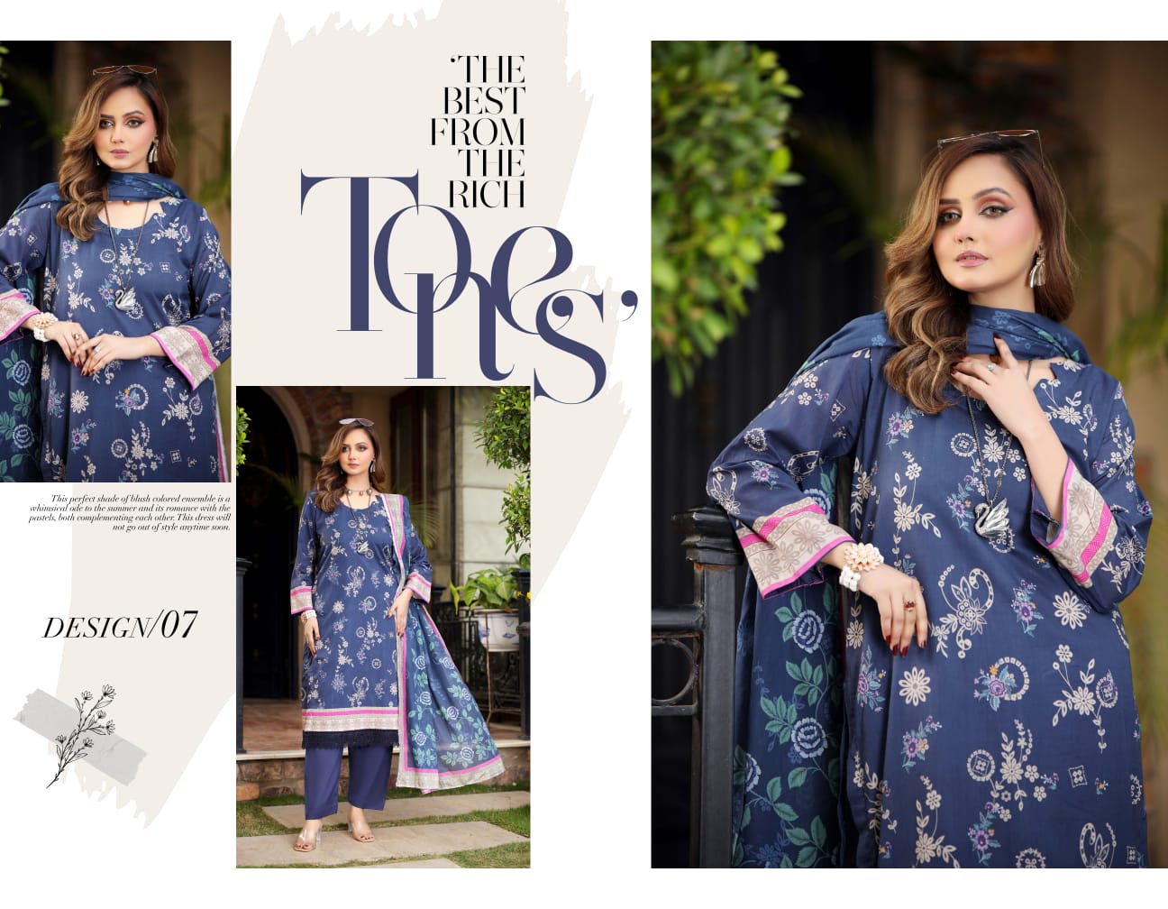 Bin Naeem DIGITAL PRINTED LAWN platinum