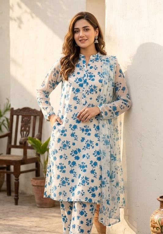 Printed Lawn With Chiffon Dupatta Collection