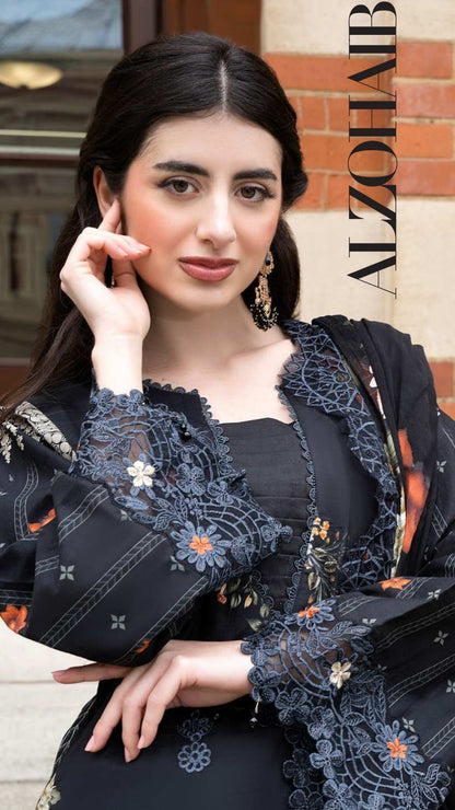 ALZOHAIB SUNSHINE BLOOM England Stories Embroidered Lawn