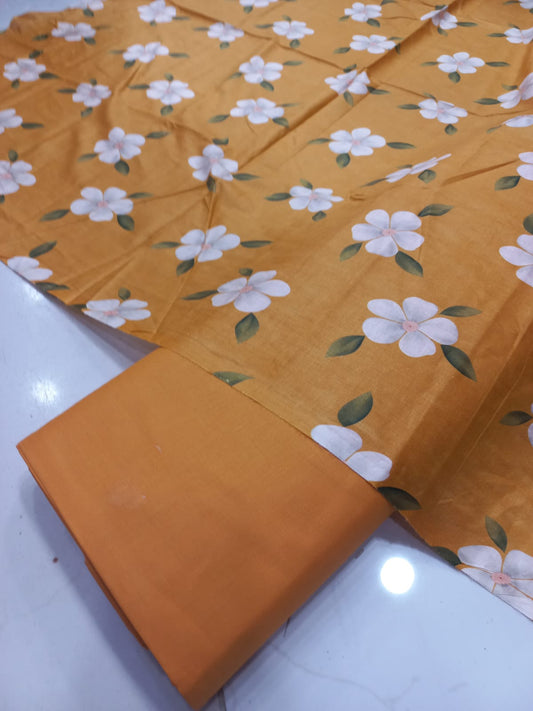 Mix Brand 2 Pcs Printed Suit With Plain Trouser