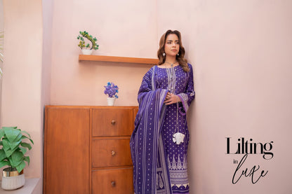 Bin Naeem DIGITAL PRINTED LAWN platinum