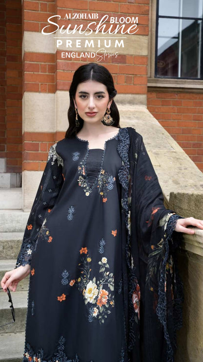 ALZOHAIB SUNSHINE BLOOM England Stories Embroidered Lawn