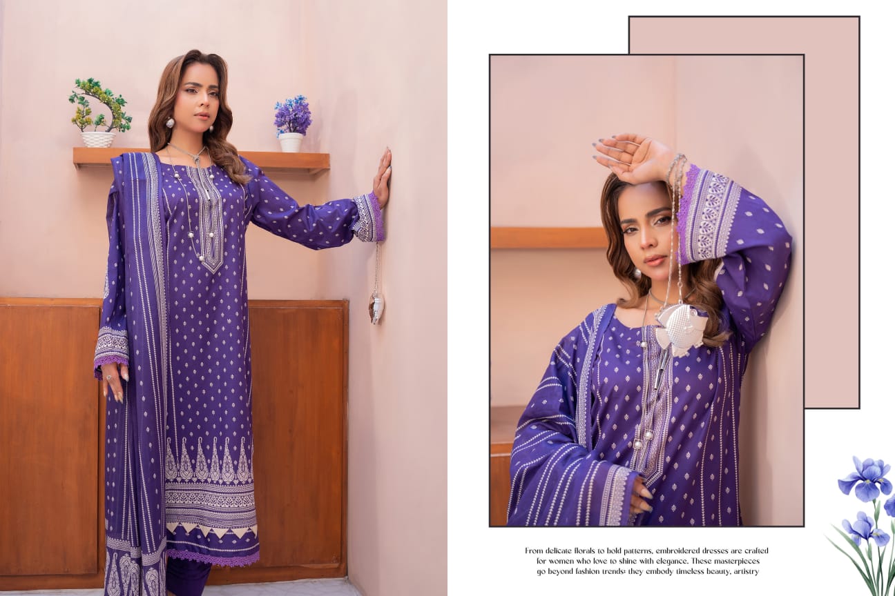 Bin Naeem DIGITAL PRINTED LAWN platinum