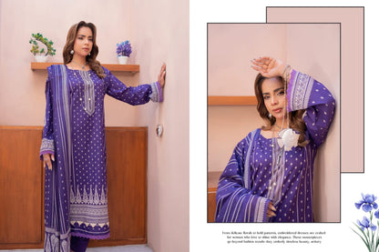 Bin Naeem DIGITAL PRINTED LAWN platinum