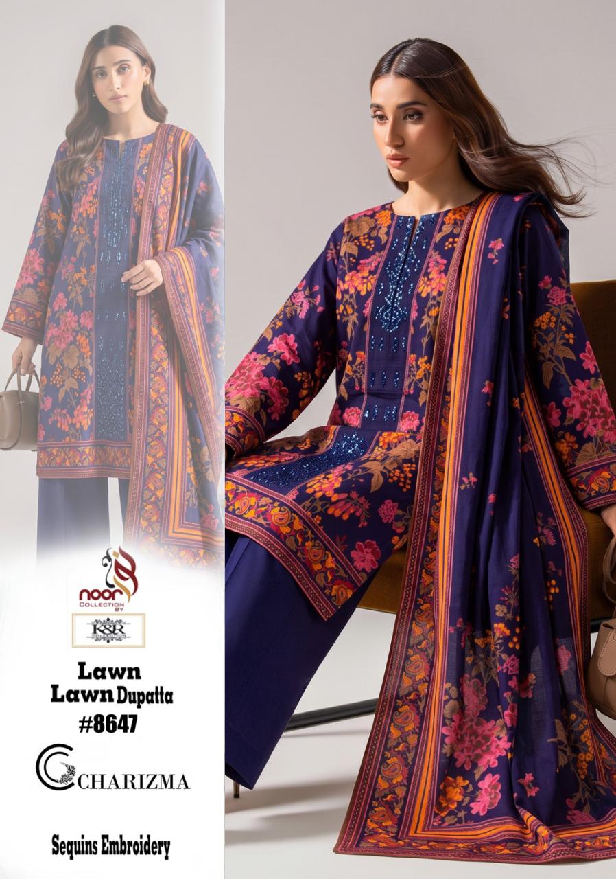 K&R Lawn Shirt with Sequence Embroidery