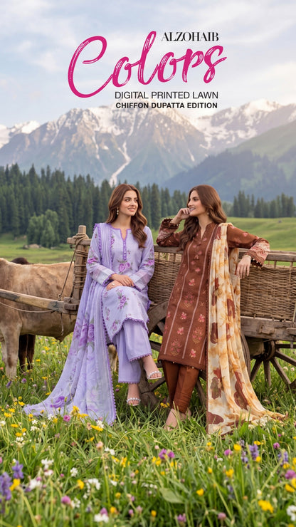 COLORS DIGITAL PRINTED LAWN CHIFFON DUPATTA EDITION
