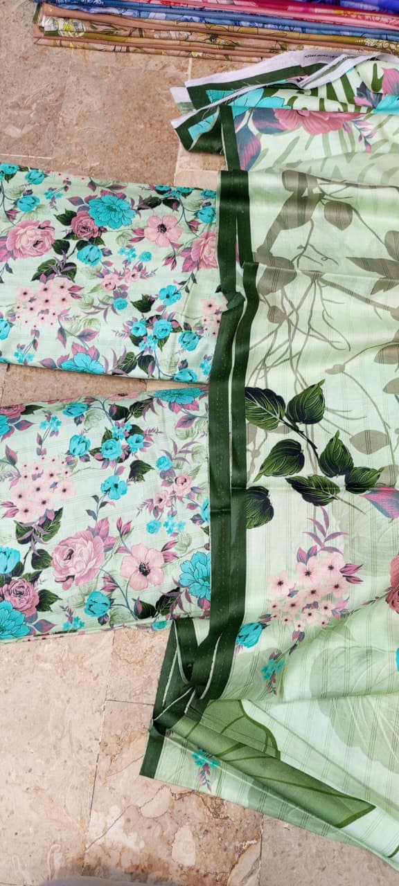 Mix Brand 3 Pcs Digital  Printed Lawn Al-Karam Kasturi