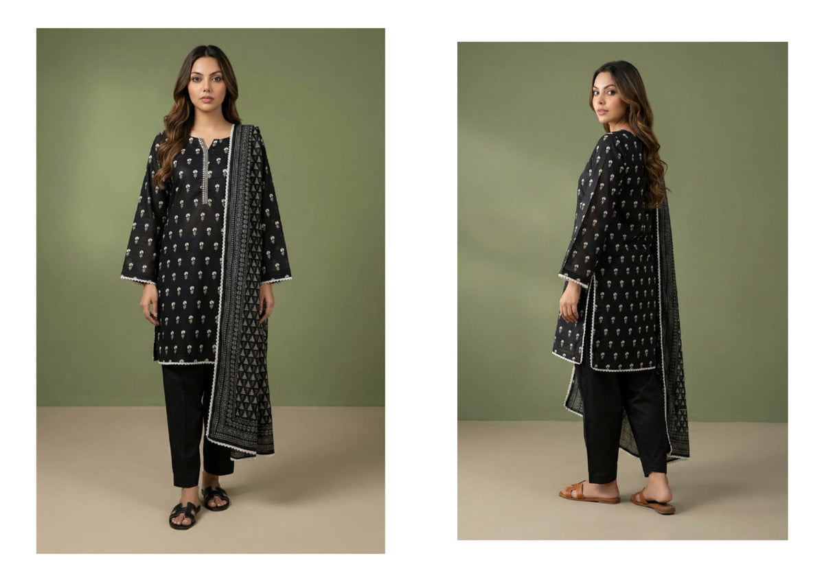 BLACK & WHITE DIGITAL PRINED LAWN COLLECTION 2026