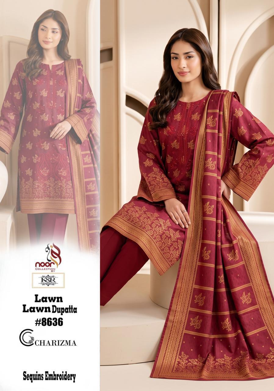 K&R Lawn Shirt with Sequence Embroidery