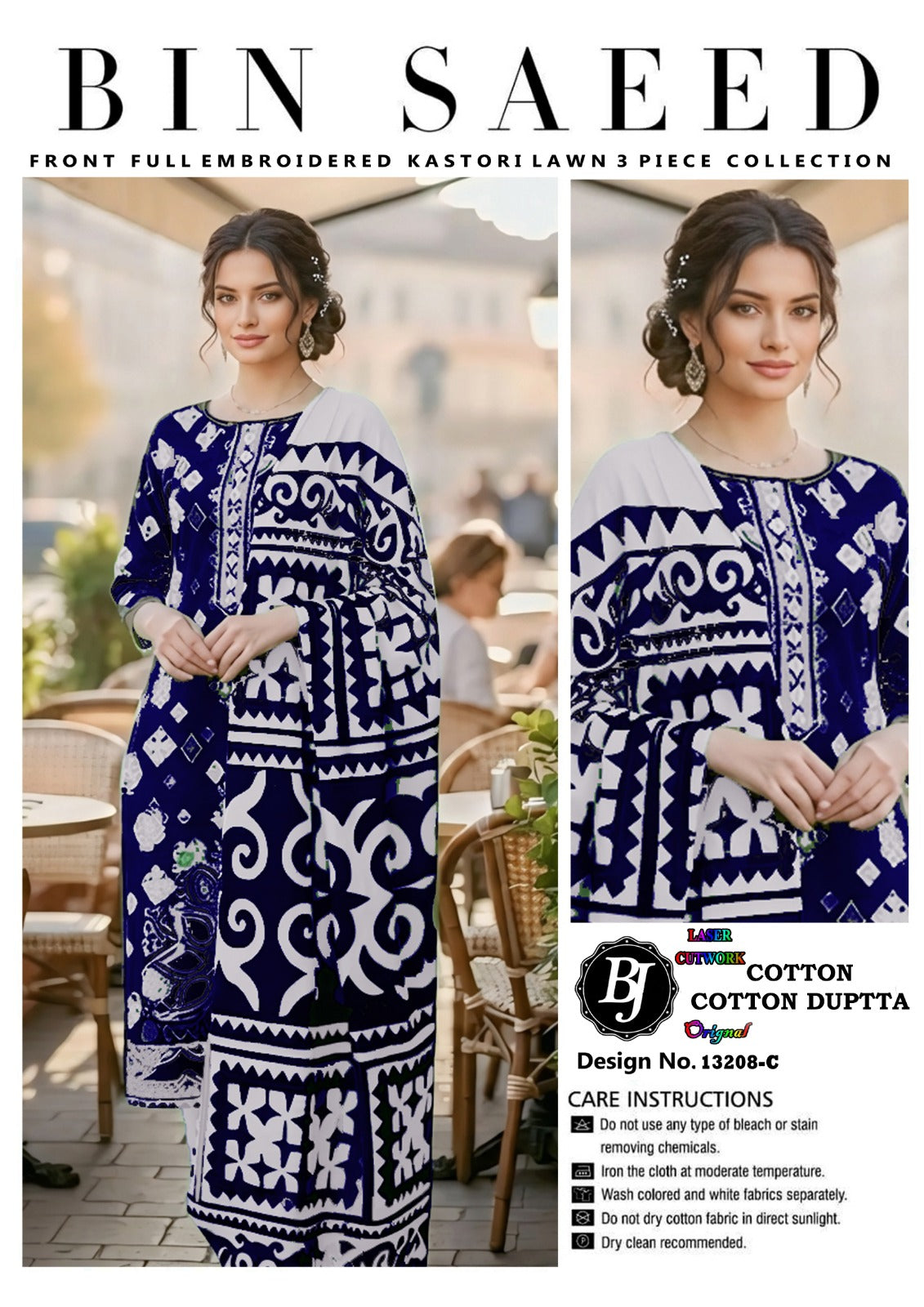 Bin Saeed Lawn Embroidered Collection BJ