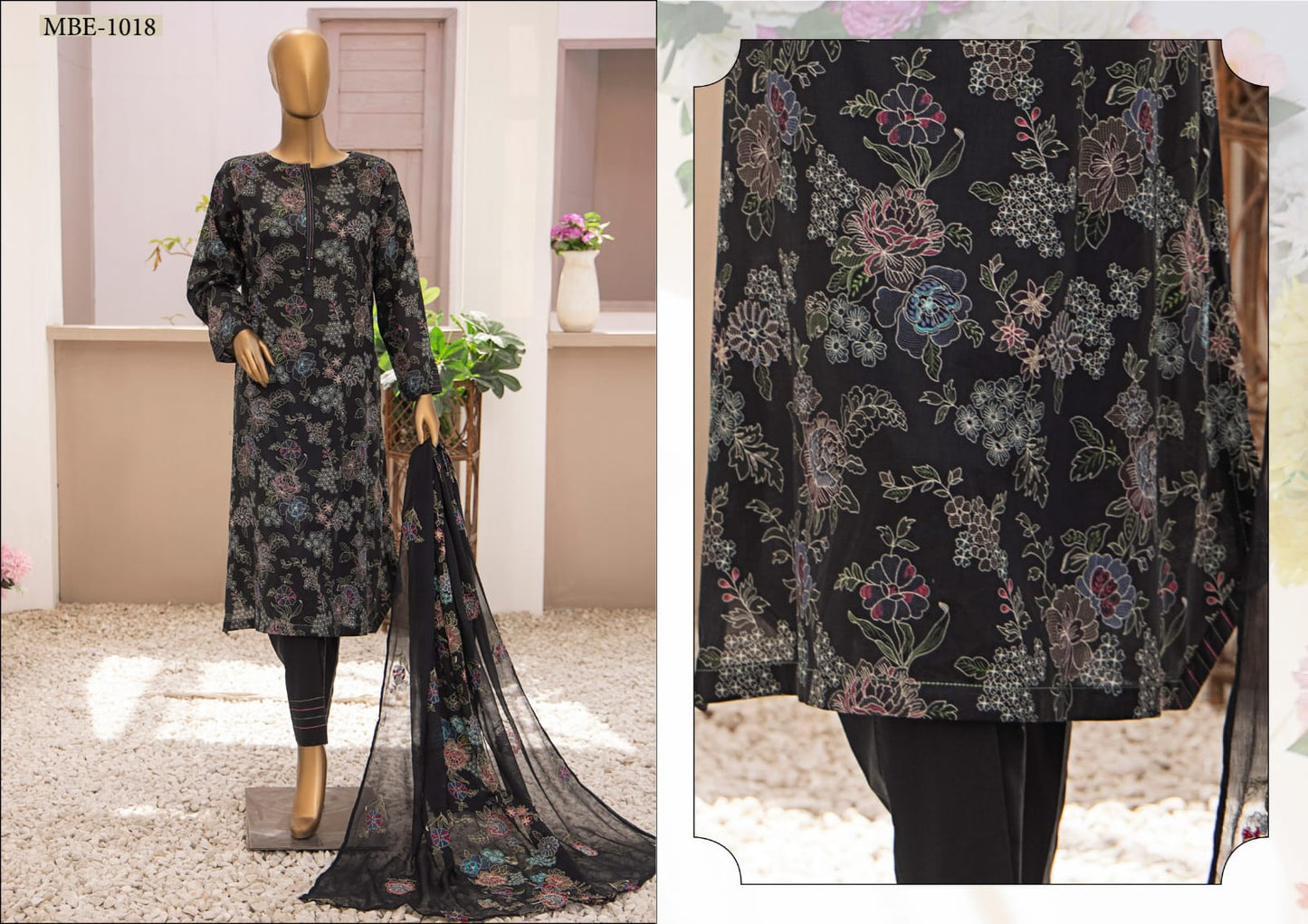 Mother's Embroidered Bamber Chiffon Dupatta