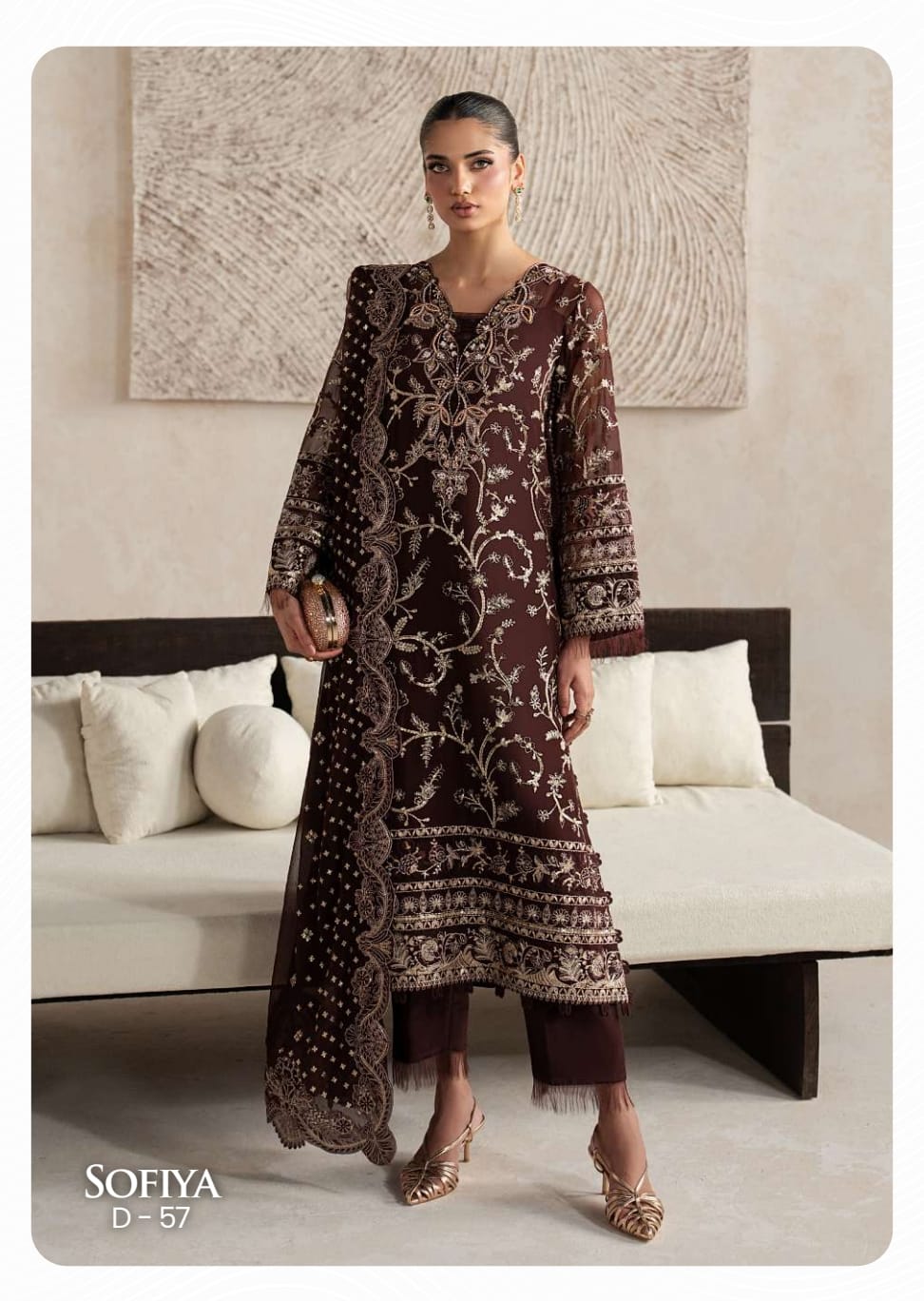 Gulaal Unstitched Embroidered Chiffon
