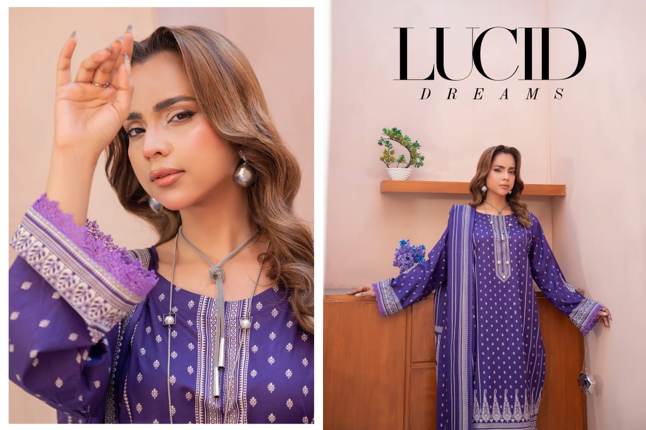 Bin Naeem DIGITAL PRINTED LAWN platinum