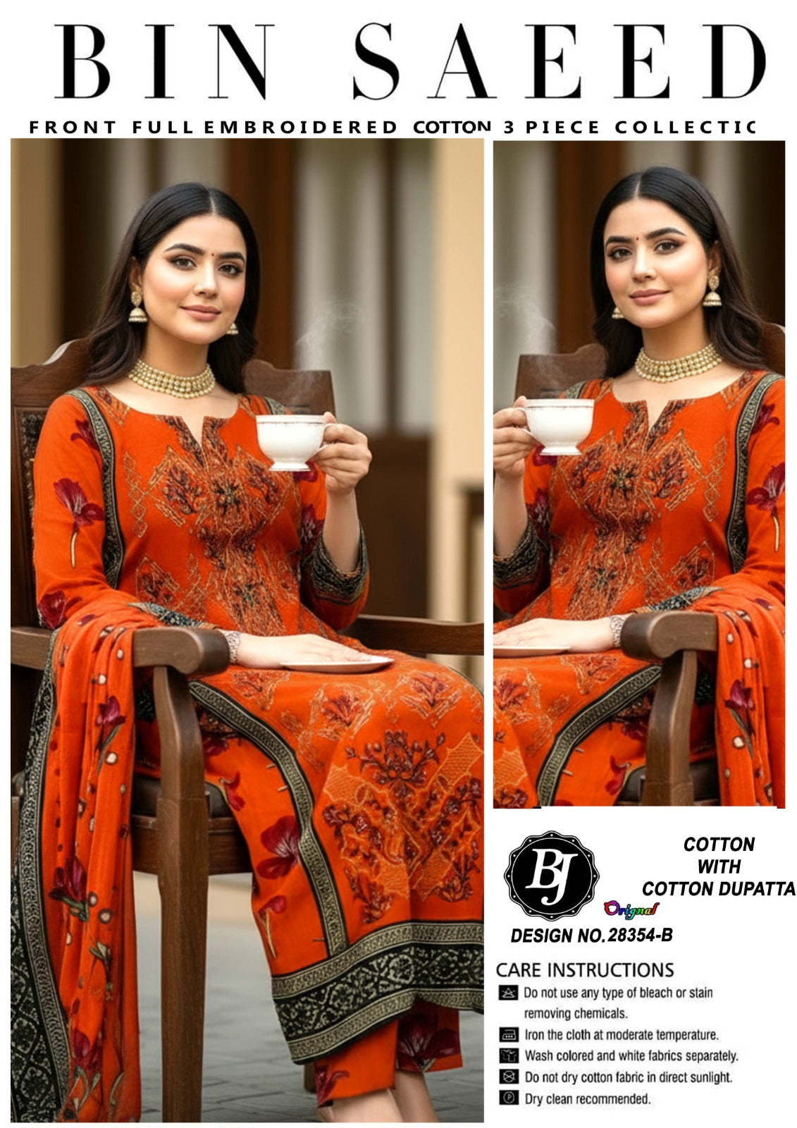 Bin Saeed Lawn Embroidered Collection BJ