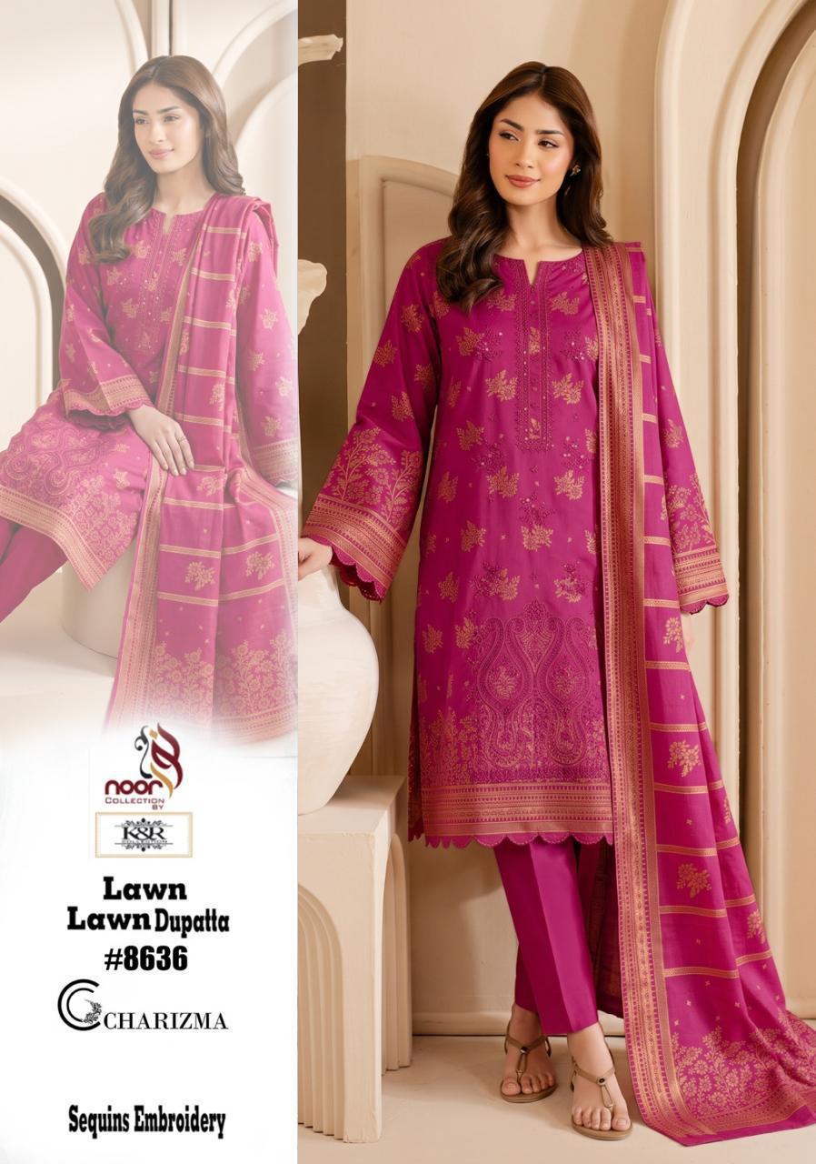 K&R Lawn Shirt with Sequence Embroidery
