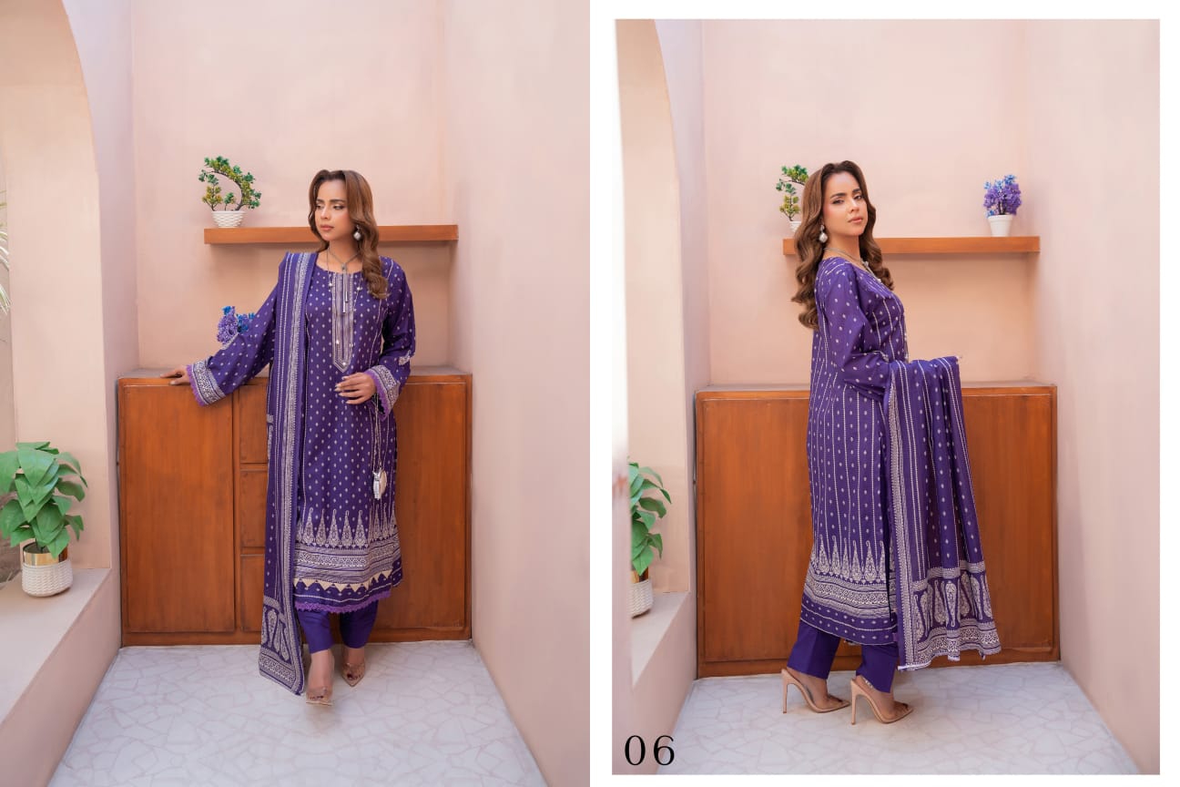 Bin Naeem DIGITAL PRINTED LAWN platinum