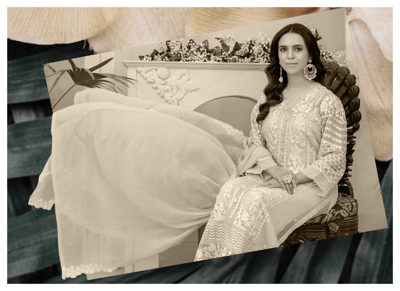 ZAURA SEMI STITCHED CHIFFON BY TAWAKKAL