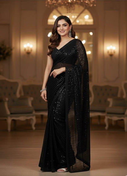 Azure Bridal Chiffon Saree