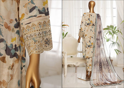 MAJESTIC Embroiderd Silk Festive Lawn