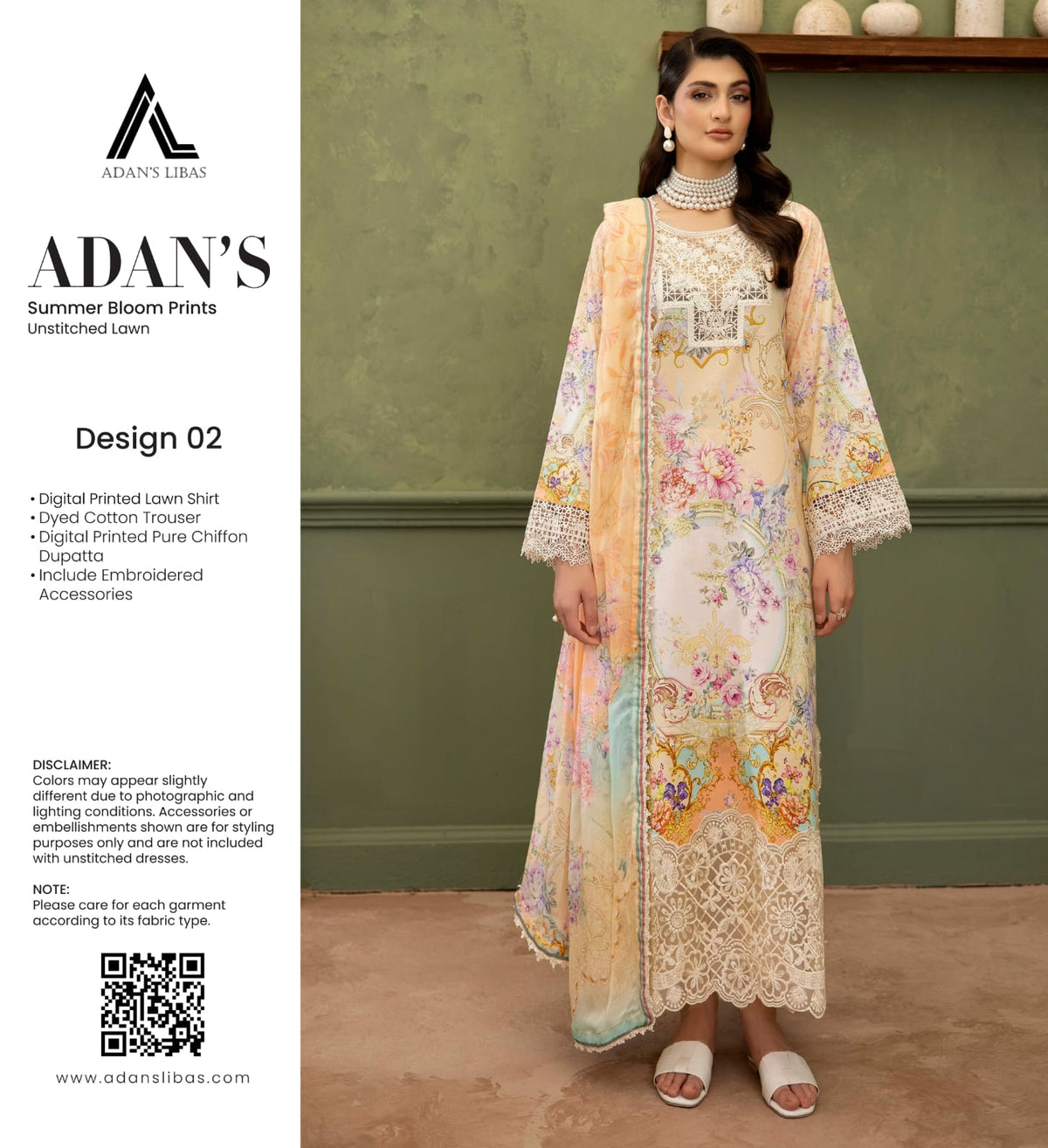 ADAN'S SUMMER BLOOM PRINTS UNSTITCHED LAWN