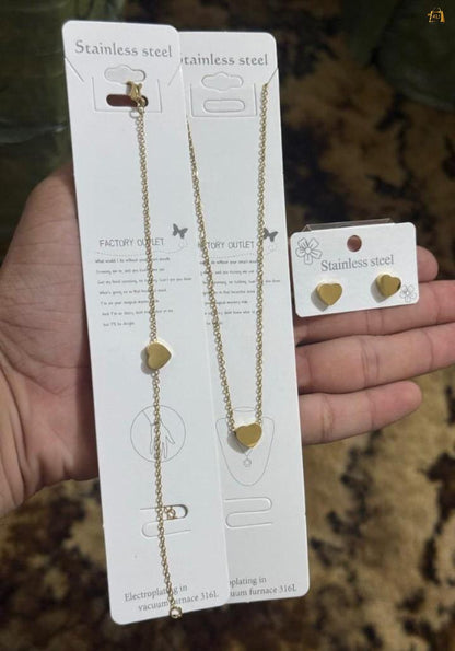 Stainless Steel Heart Combo Set