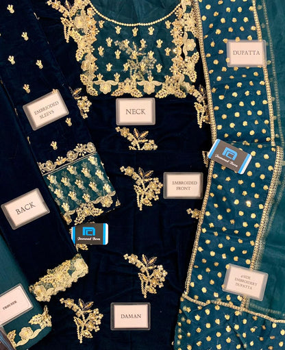 AFROZEH Velvet Embroidered Winter Collection