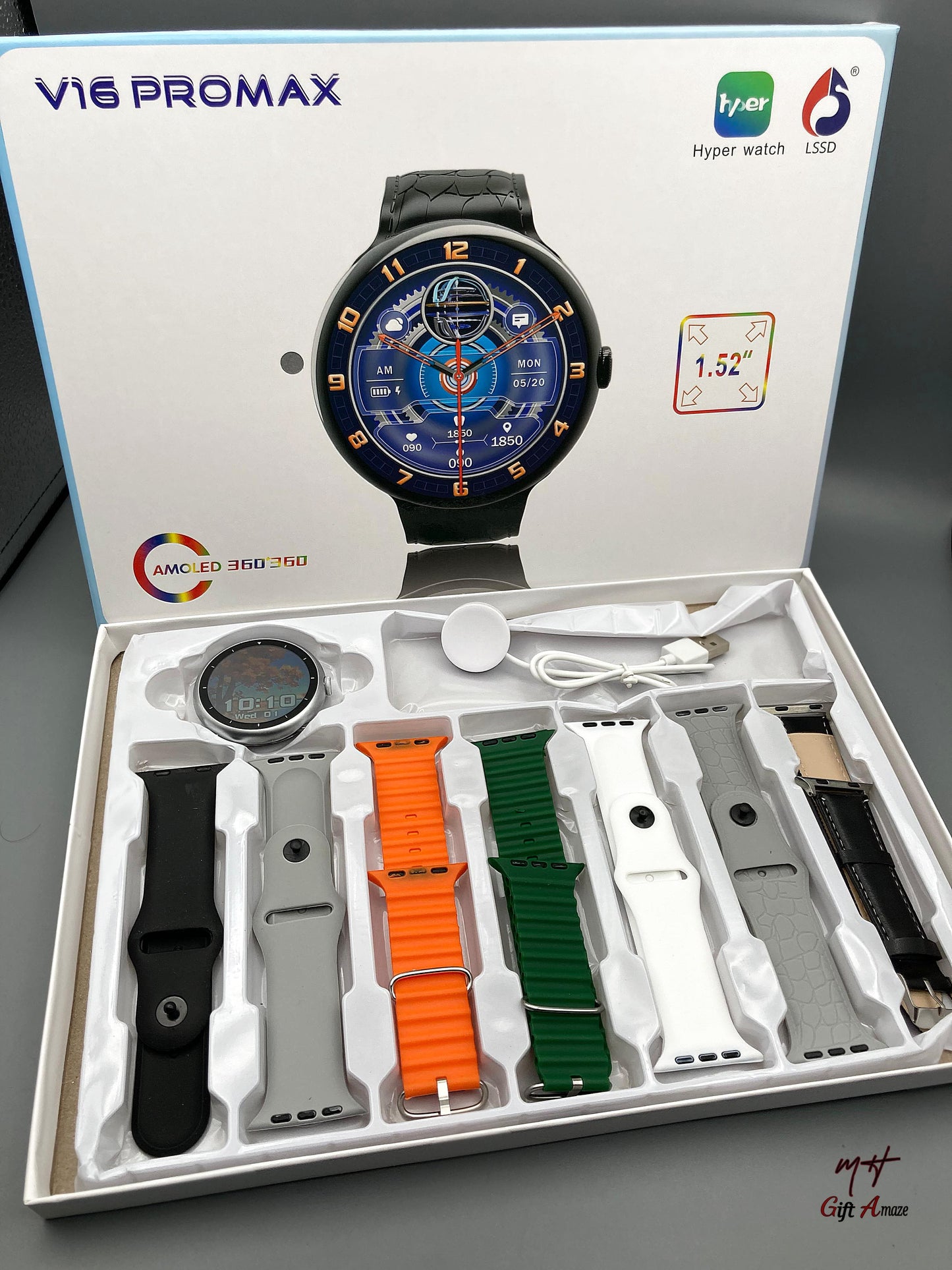 Fashion 7 in 1  V16 Pro max Round Smart watch
