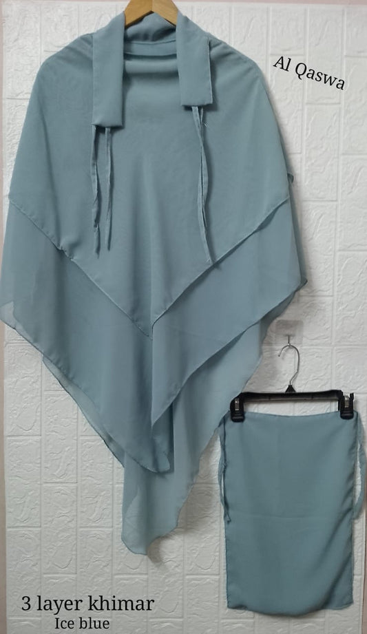 3PCS LAYER HIJAB SET