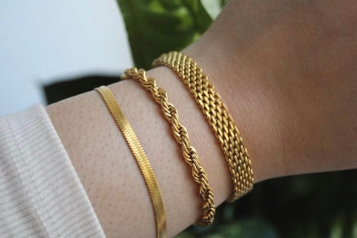 stainless steel 3 piece bracelet