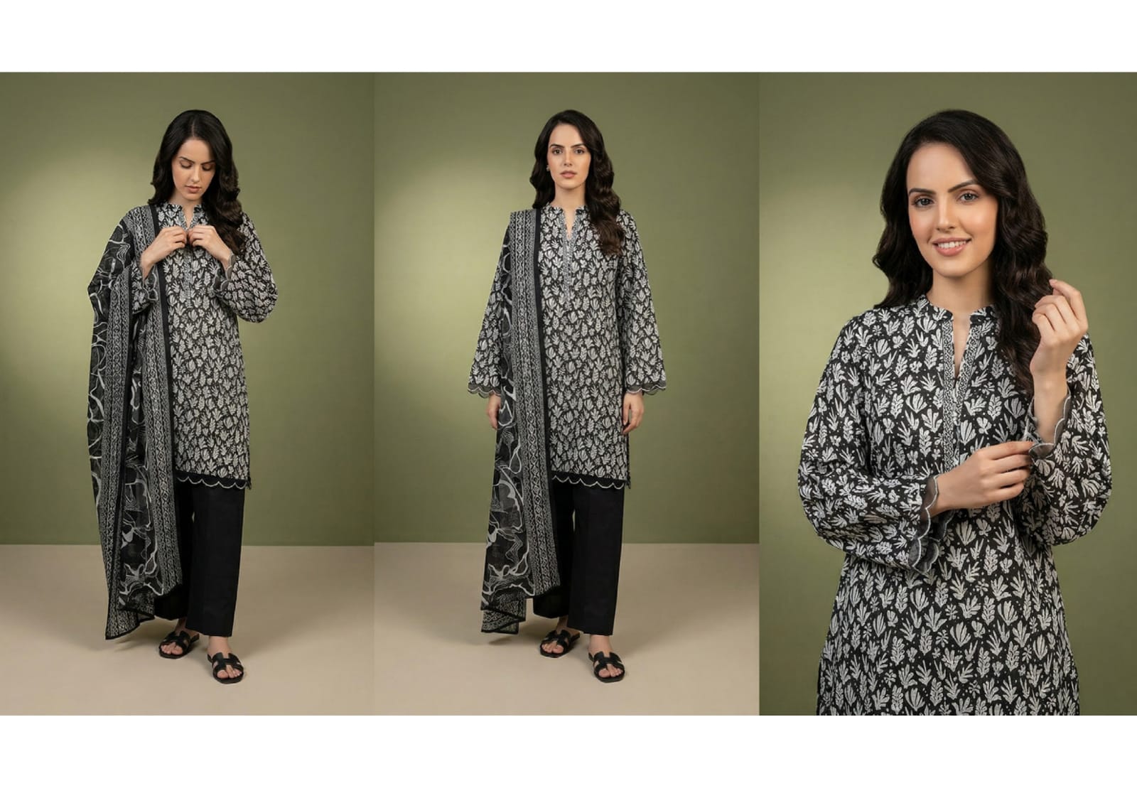 BLACK & WHITE DIGITAL PRINED LAWN COLLECTION 2026