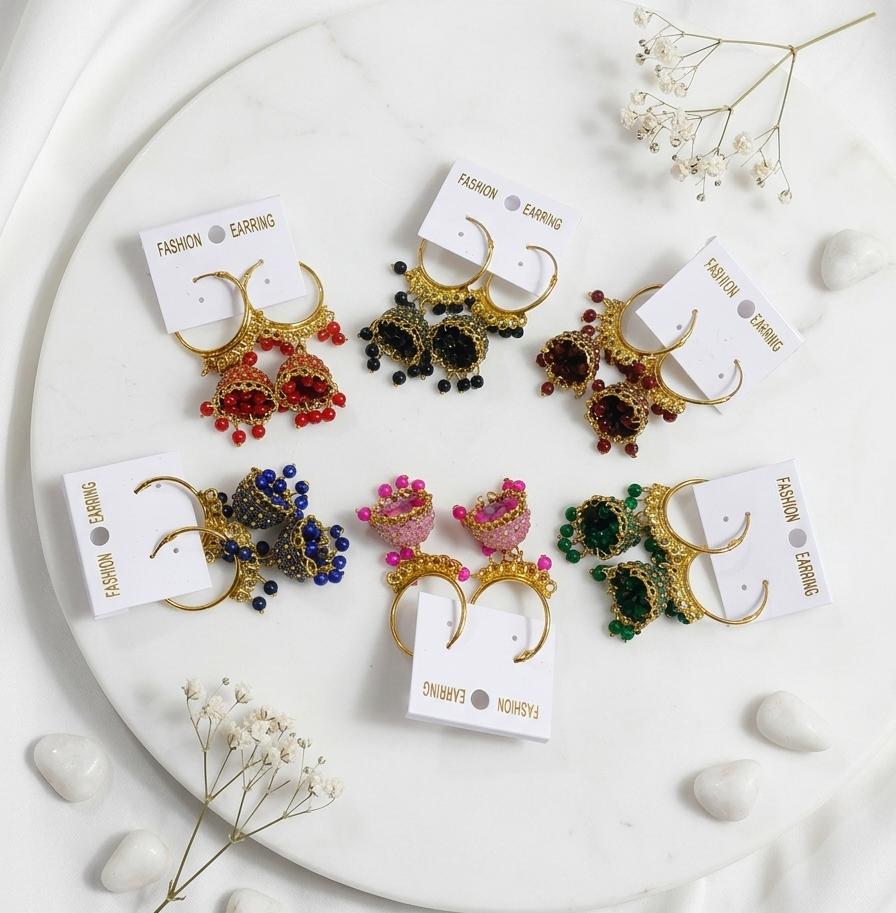 Multi Color Full Bali Gajra Design Jhumki