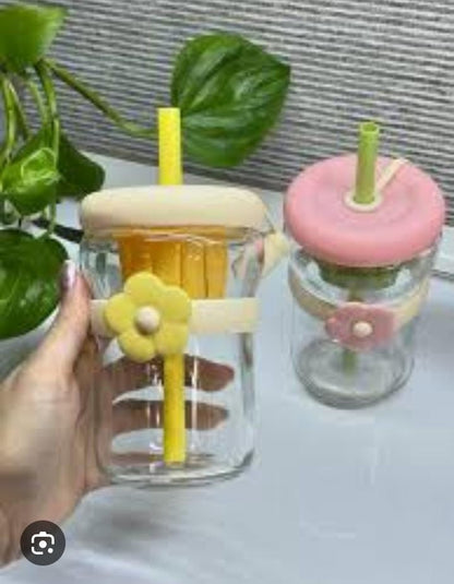 Drinking glass with straw Stopper
