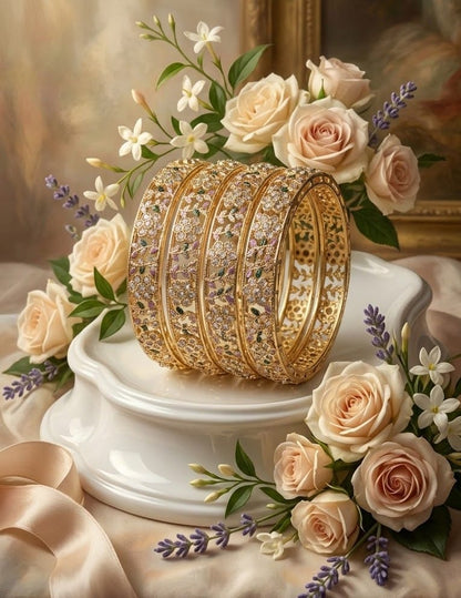 4 Pcs Bangles set Stone