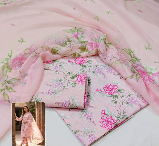 Printed Lawn With Chiffon Dupatta Collection