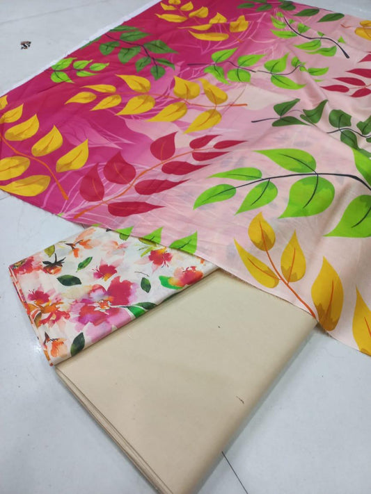Mix Brand 3 Pcs Printed Cotton Lawn