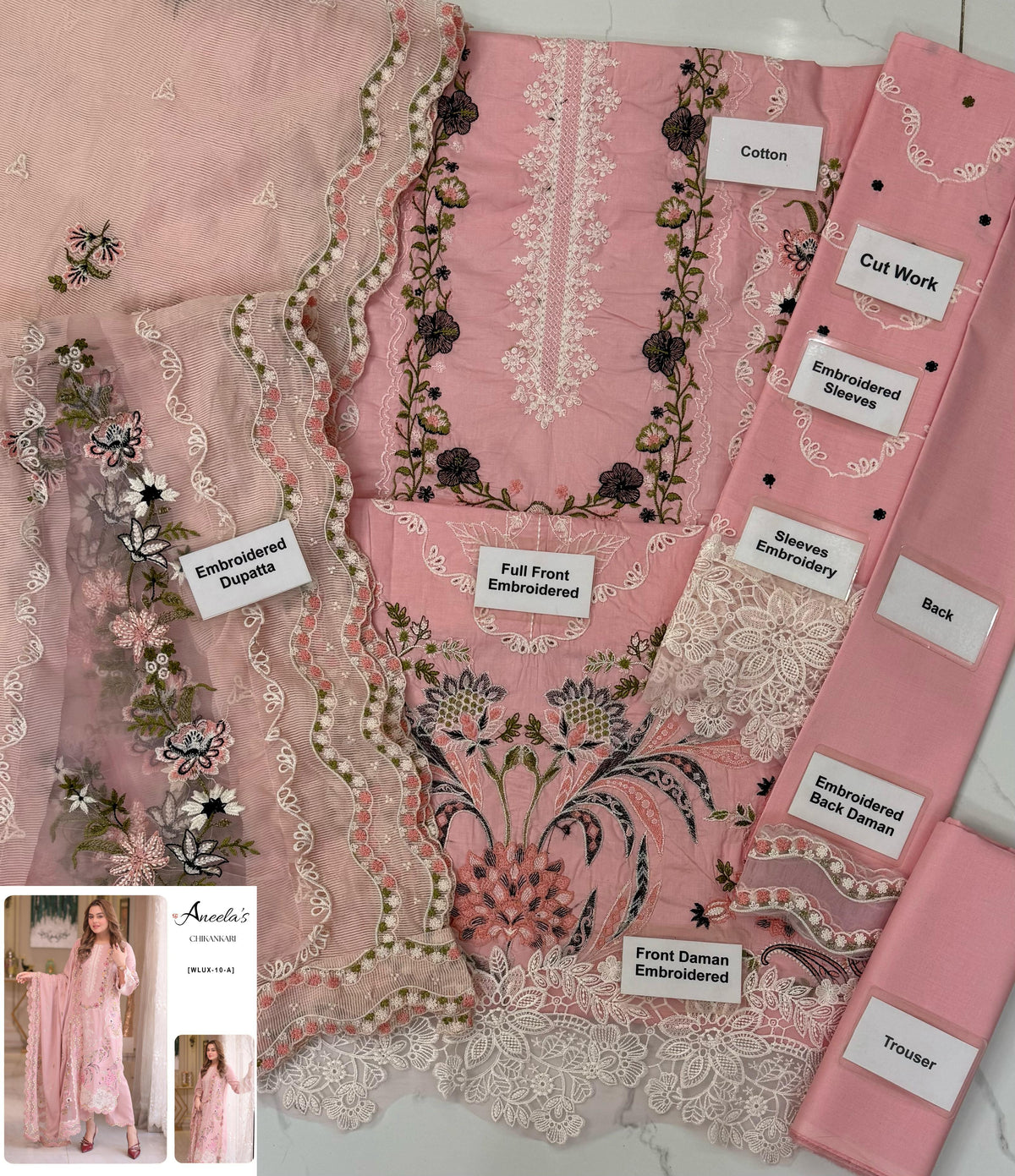 ANEELA’s WLUX-10A Chikankari