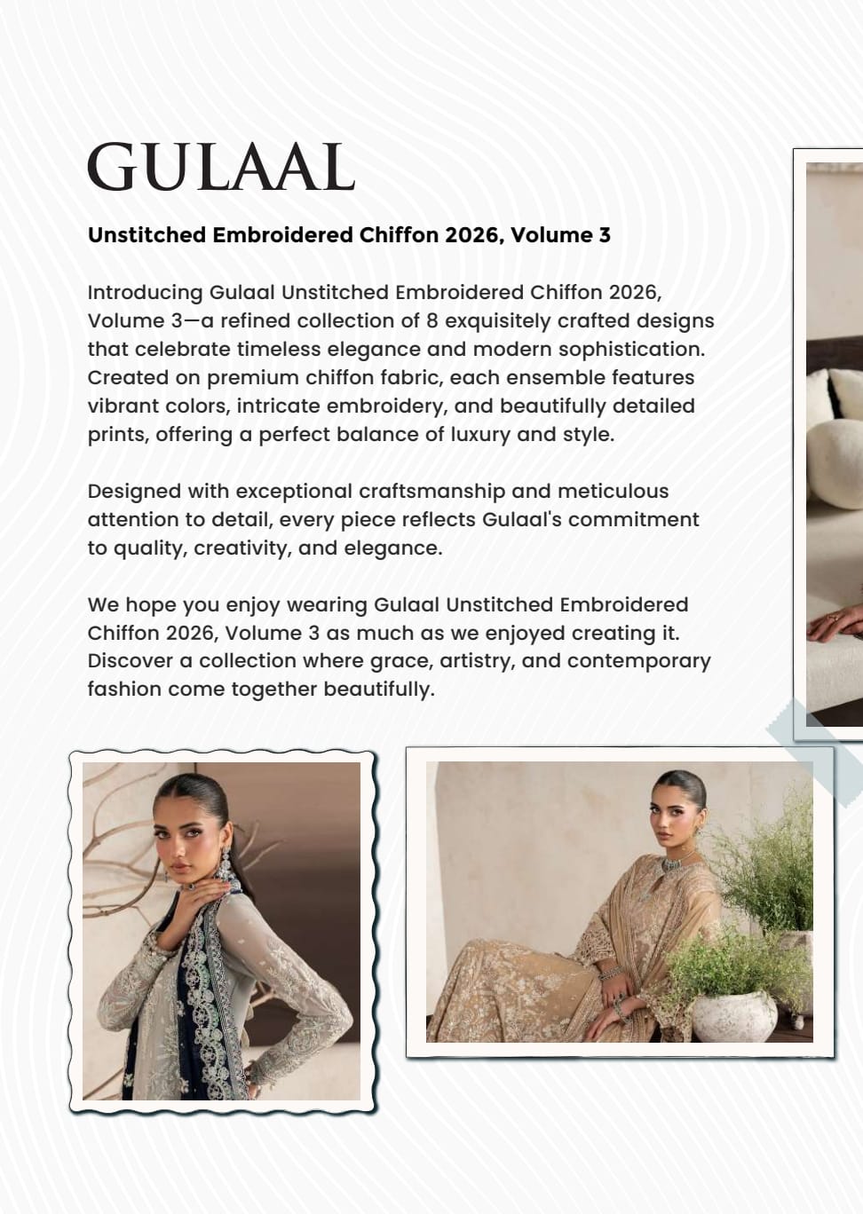 Gulaal Unstitched Embroidered Chiffon