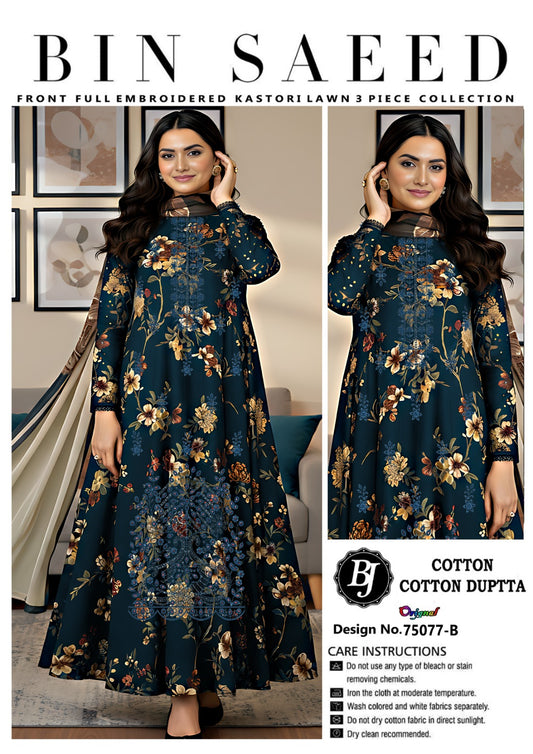 Bin Saeed Lawn Embroidered Collection BJ