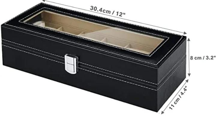 6 Slots Leather Wooden Luxury Watch Box