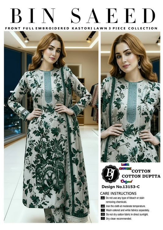 Bin Saeed Lawn Embroidered Collection BJ