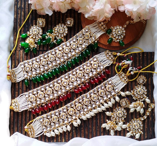 Beautiful Indian Dabbi Kundan Choker Set