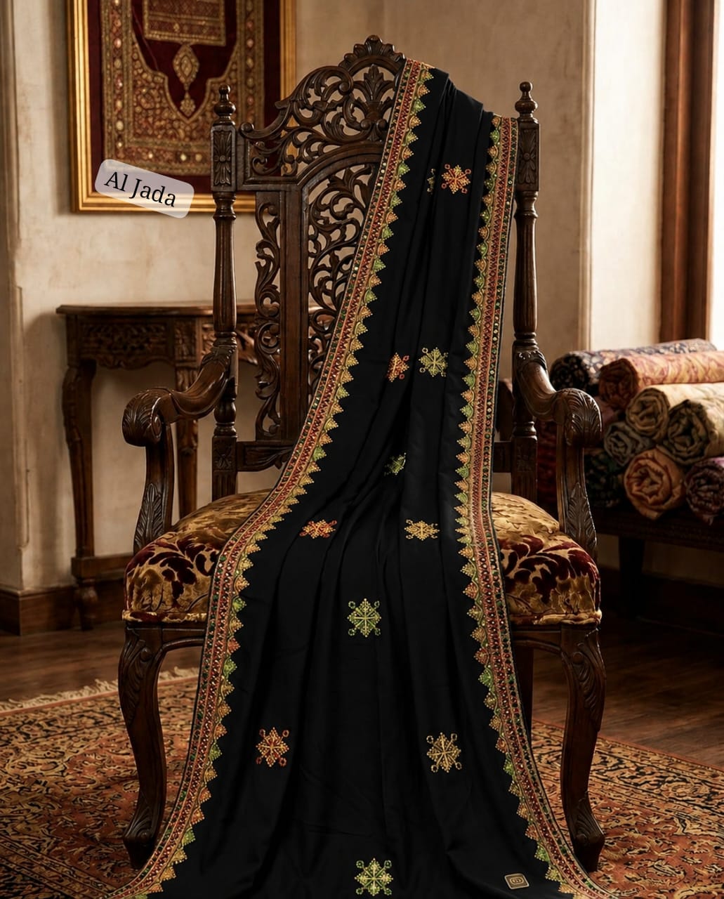 Chicha border swiss lawn embroidery