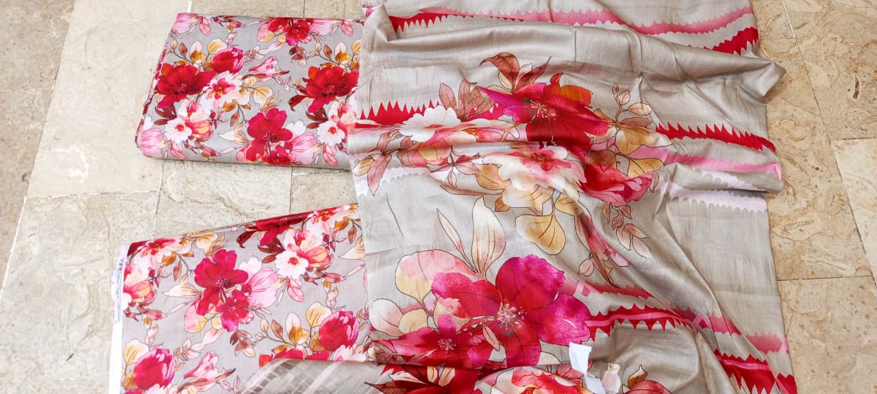Mix Brand 3 Pcs Digital  Printed Lawn Al-Karam Kasturi